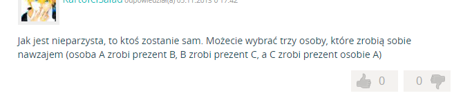 Pytanie o losowanie na mikołajki.